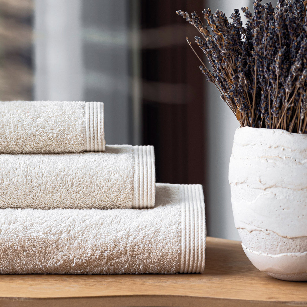 Luxury cotton towel sets in a range of colours